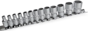 Nasadki 12-kątne 1/4'' 4-14 mm 12sztuk D.52717