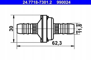 фото thumb №1, Клапан, шланг вакуумний 24.7718-7301.2 ate