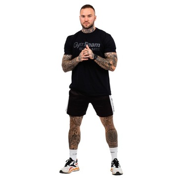УДОБНАЯ, ДЫХАЮЩАЯ МУЖСКАЯ ФУТБОЛКА ДЛЯ ТРЕНИРОВОК ИЗ ХЛОПКА ЧЕРНАЯ - GymBeam XXXL