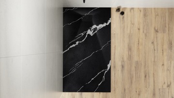 Vexo Marble Boolling Bool 160x90 Black Shower Slim 3 Besco