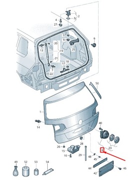 фото thumb №2, Vw golf vii вариант ba mk7 rear tailgate handle 5g9827469ffod
