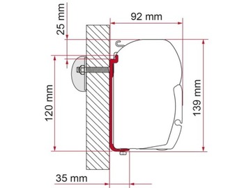 Настенная маркиза ROYAL Fiamma F70 450 Titanium для кемпера и фургона