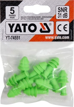 YATO ZATYCZKI DO USZU STOPERY SILIKONOWE 31 dB x10