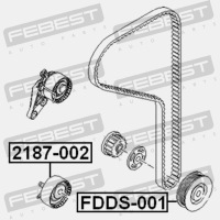 Fdds-001 febest колесо натяжной вала коленчатого ford focus cb4 2008-2011 европа Недорого, фото thumb