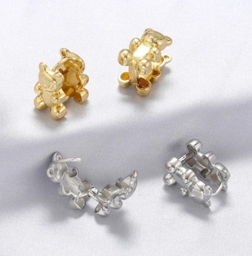 Серьги Haribo Silver Gummies с двойным плюшевым мишкой, красивый мишка Gummies