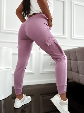 Spodnie dresy JOGGERY bojówki DRESOWE modny fason FB28 szary M/L