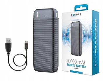 Powerbank 20000 мАч, светодиодный индикатор заряда, портативное зарядное устройство, черный