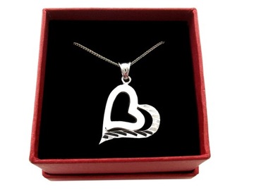 Серебряное ожерелье 925 пробы, подвеска в форме сердца