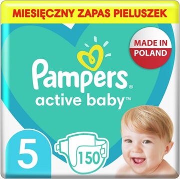 PAMPERS PIELUSZKI ACTIVE BABY 5 JUNIOR 150 SZT MIE