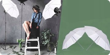 Белый фотографический зонт с рассеянным светом GearPro