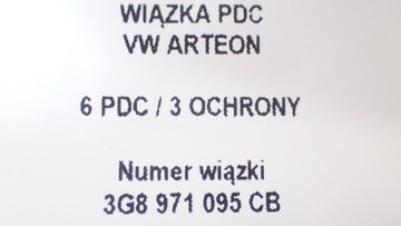 фото thumb №10, Нова джгут бампера 6 pdc / 3 захисту vw arteon 3g8971095cb + датчики pdc