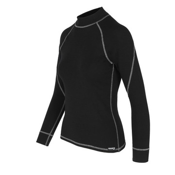 Женская термофутболка C+ из шерсти мериноса, черная 4XL
