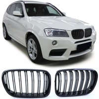 фото thumb №11, Решётка радиатора решётки радиатора решётка do bmw x3 f25 x4 f26 дорестайлинг 2010-2014 чёрный блеск