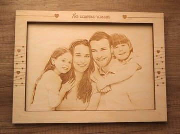 Obraz Zdjęcie grawer w drewnie Dzień Matki mamy