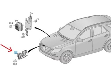 фото thumb №4, Датчик защита замка капота mercedes ml gl gle gls x166 w166 v167