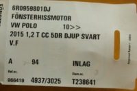 фото thumb №13, Моторчик блок керування скло лівий перед vw polo v 6r0959801at 0130822531