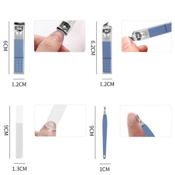 16x маникюрный набор Набор для стрижки ногтей с синим полиуретаном