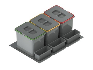 Kosz na śmieci PRAKTIKO sortownik REJS segregator do szuflady 80 cm 3x20L