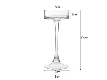 SZKLANY ŚWIECZNIK NA NÓŻCE nodze NA TEALIGHT 25 CM