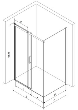 MEXEN OMEGA ДУШЕВАЯ КАБИНА 150 x 100 см ЧЕРНАЯ