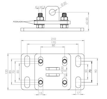 Роликовая тележка для откатных ворот 80x80x5