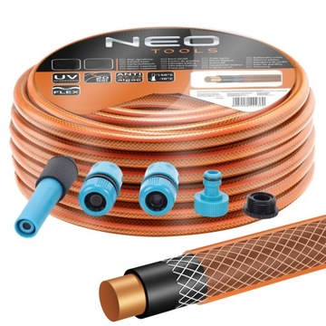 NEO 4-СЛОЙНЫЙ САДОВЫЙ ШЛАНГ ДЛЯ ПОЛИВА 20 БАР 1/2'''' 30М + коннекторы ПОЛИЦ.