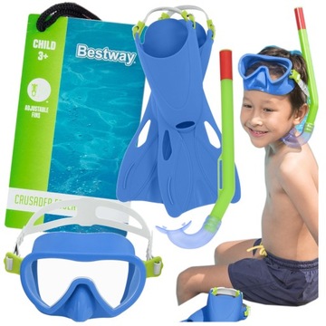 НАБОР ДЛЯ ДЕТСКОГО ПЛАВАНИЯ ЛАСТЫ + МАСКА + ТРУБКА Bestway 3-6 лет