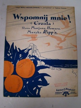 Запомнить меня! (Креолы) танго Хемар Рипп ноты 1929