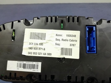 фото thumb №5, Vw scirocco 1.4 tsi 160 km спідометр  прилади eu 1k8920871b