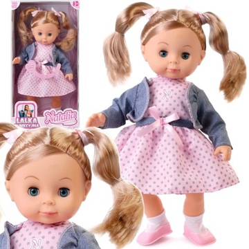 LALKA Natalia INTERAKTYWNA MÓWI PO POLSKU ZAMYKANE OCZY DŁUGIE WŁOSY 39cm
