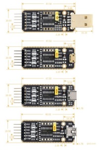 Модуль USB to UART с разъемом USB-A высокоскоростная передача данных CH343 Waveshare 21442