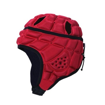Rugby Helmet for Kids Soft Padding Scrum Cap Flag Football Helmet for S Red