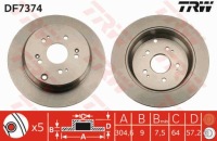 фото thumb №3, Тормозные диски тормозные колодки задняя trw honda cr-v ii