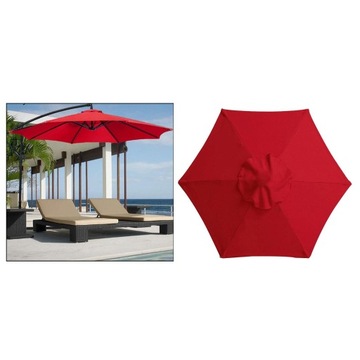 Zapasowy pokrowiec na parasol do ogrodu na zewnątrz Zamek błyskawiczny na parasol 2,7 m 8 żeberek Czerwony