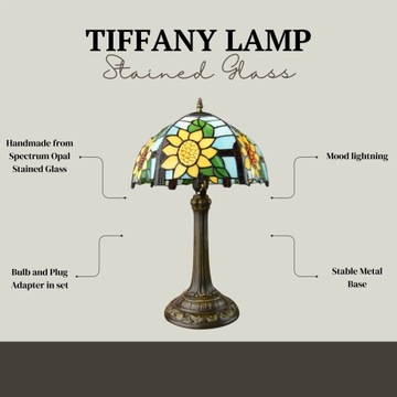 Lampa Witrażowa w Stylu Tiffany Pole Słoneczników
