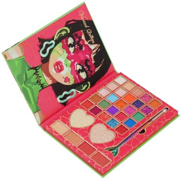 PALETKA CIENIE DO MAKIJAŻU BROKAT GLITTER 31 SZTUK RÓŻE ROZŚWIETLACZE