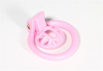RÓŻOWY PAS CNOTY CHASTITY 4 RINGI NEGATIVE MICRO CAGE