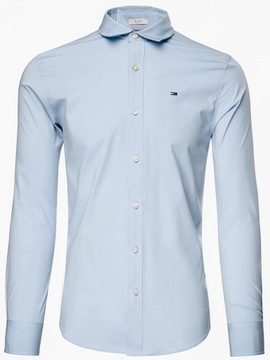 синяя мужская рубашка, элегантная мужская рубашка, джинсы Tommy Hilfiger Slim