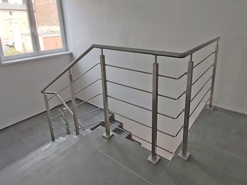 Balustrada nierdzewna balkonowa schodowa barierka 4 x Ø12 mm długość 3 m