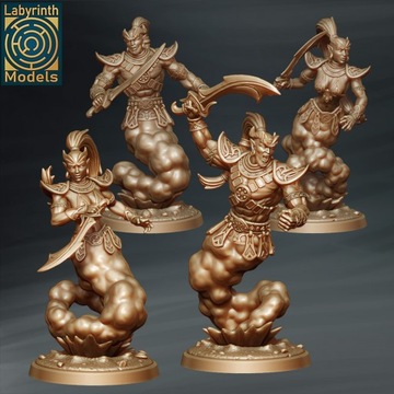 Dijinn Warrior - x4 DND Фигурка D&D Pathfinder RPG 3D-печать