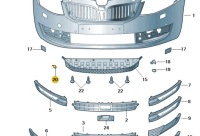 фото thumb №2, Заглушка фаркоп перед правая octavia iii оригинальная