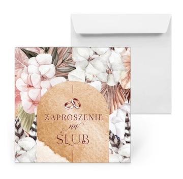 ZAPROSZENIA ŚLUBNE NA ŚLUB RUSTYKALNE - DO WYPEŁNIENIA KOPETA PAKIET 3 SZT