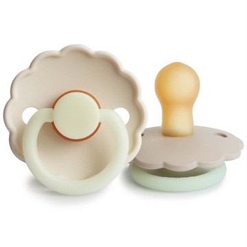 FRIGG Smoczki 0-6m Night Daisy Kauczuk 2-Pack Crea