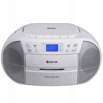 Бумбокс Радио CD ДЕНВЕР кассеты DAB+ FM AUX USB BT БЕЛЫЙ Подарок на первое причастие