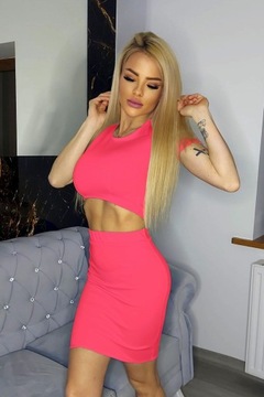 БЕЛЫЙ КОМПЛЕКТ БЛУЗКА ТОП + ЮБКА МИДИ на резинке выше колена ЦВЕТА S/M