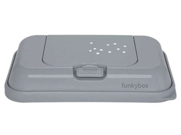 FUNKYBOX Pudełko Pojemnik Podróżny na mokre chusteczki TO GO GREY STARS