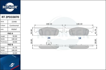 фото thumb №3, Rotinger диски rt 2907-gl t3 + тормозные колодки rt 2pd33870