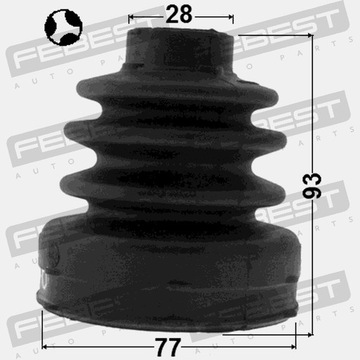 фото thumb №10, Защита шарнир приводного внутреннего 77x93x28 febest 2115-fociimtt