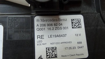 фото thumb №8, Лампа правий перед a2069068204 mercedes c клас w206 повний led