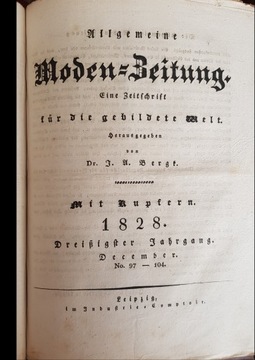 Moden-zeitung октябрь-декабрь 1828 г. /16 цветных литографий.